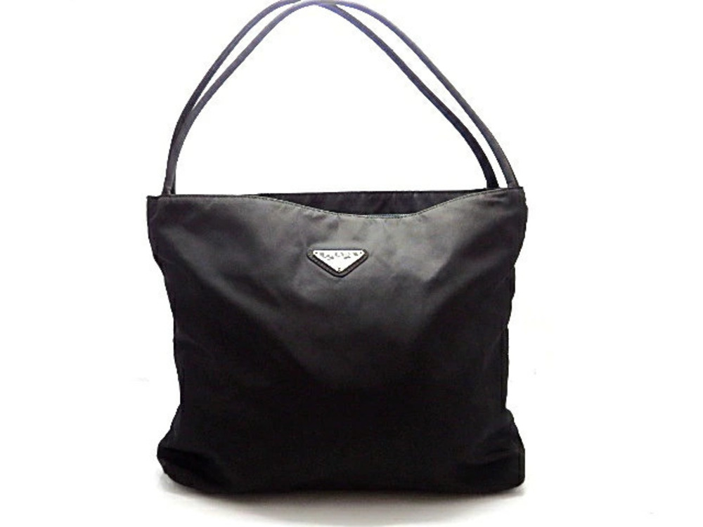 Prada Tessuto Saffiano Leather Shoulder Bag Black